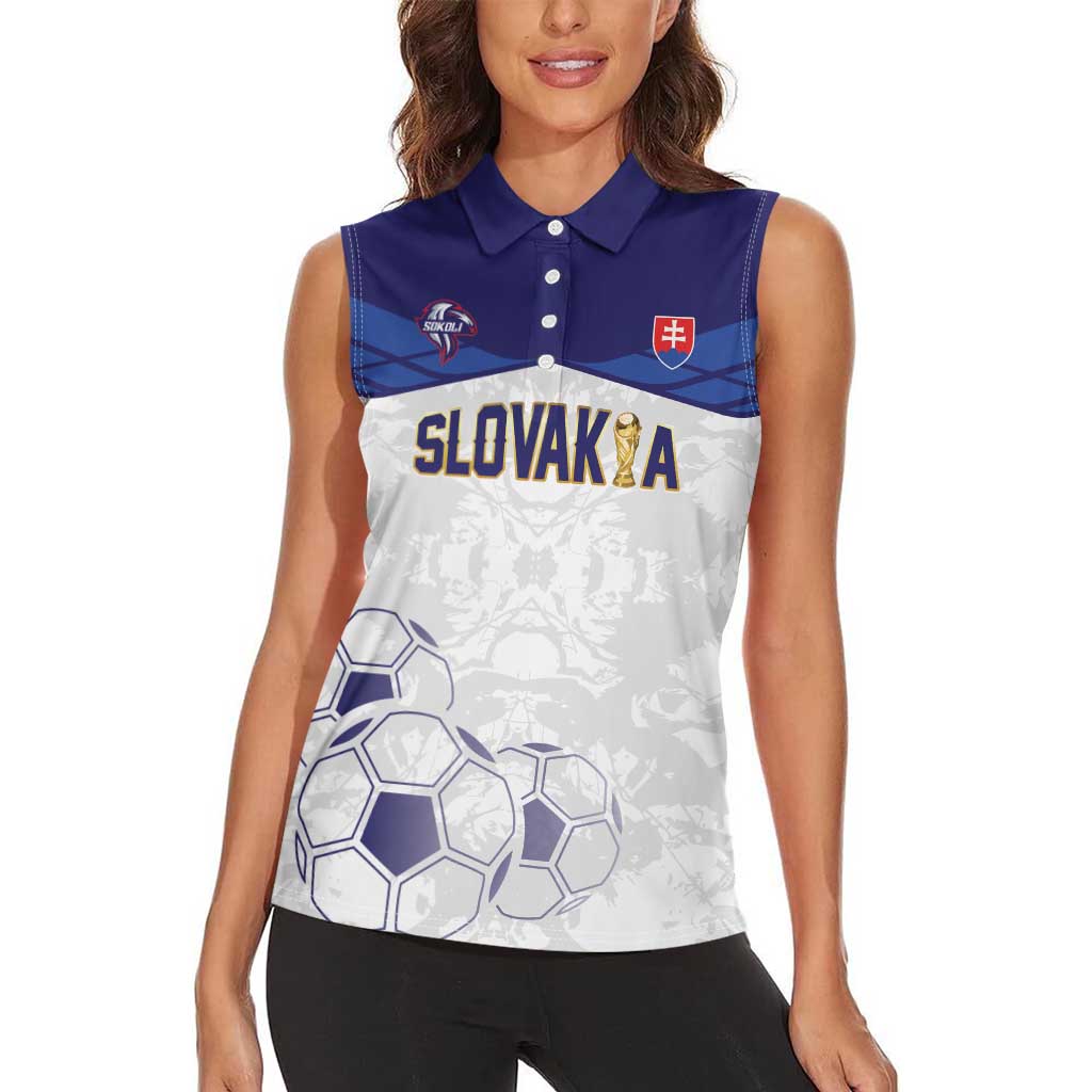 Custom Football 2026 Slovakia Women Sleeveless Polo Shirt Hrabri Sokoli