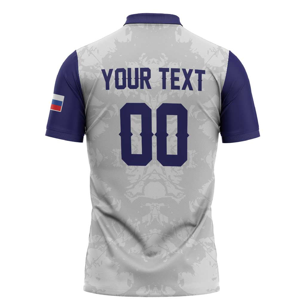 Custom Football 2026 Slovakia Zipper Polo Shirt Hrabri Sokoli