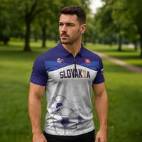 Custom Football 2026 Slovakia Zipper Polo Shirt Hrabri Sokoli