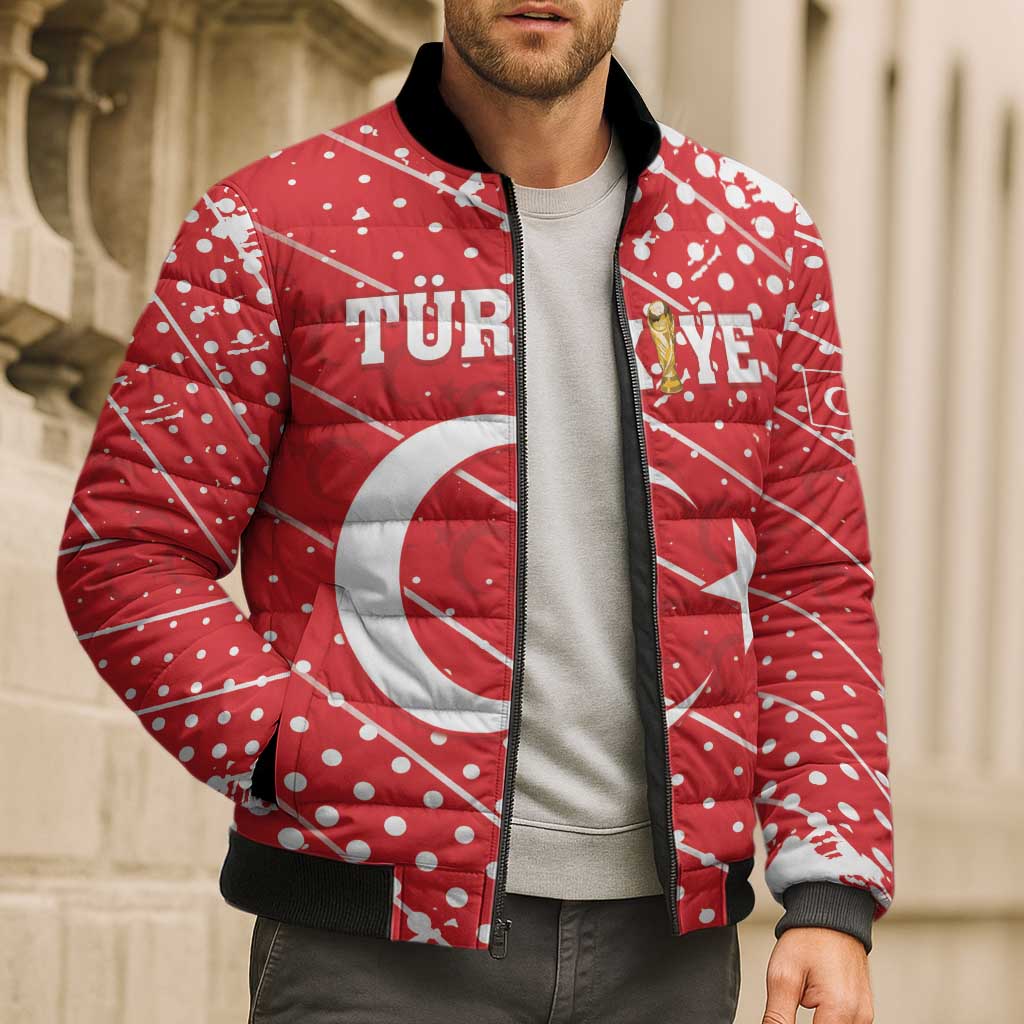 Custom Football 2026 Turkiye Bomber Puffer Jacket Turkey Ay-Yıldızlılar