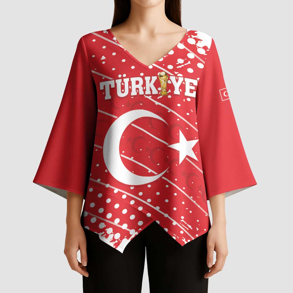 Custom Football 2026 Turkiye Kimono Sleeve Blouse Turkey Ay-Yıldızlılar