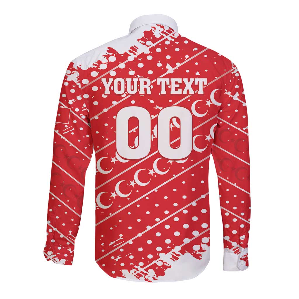 Custom Football 2026 Turkiye Long Sleeve Button Shirt Turkey Ay-Yıldızlılar