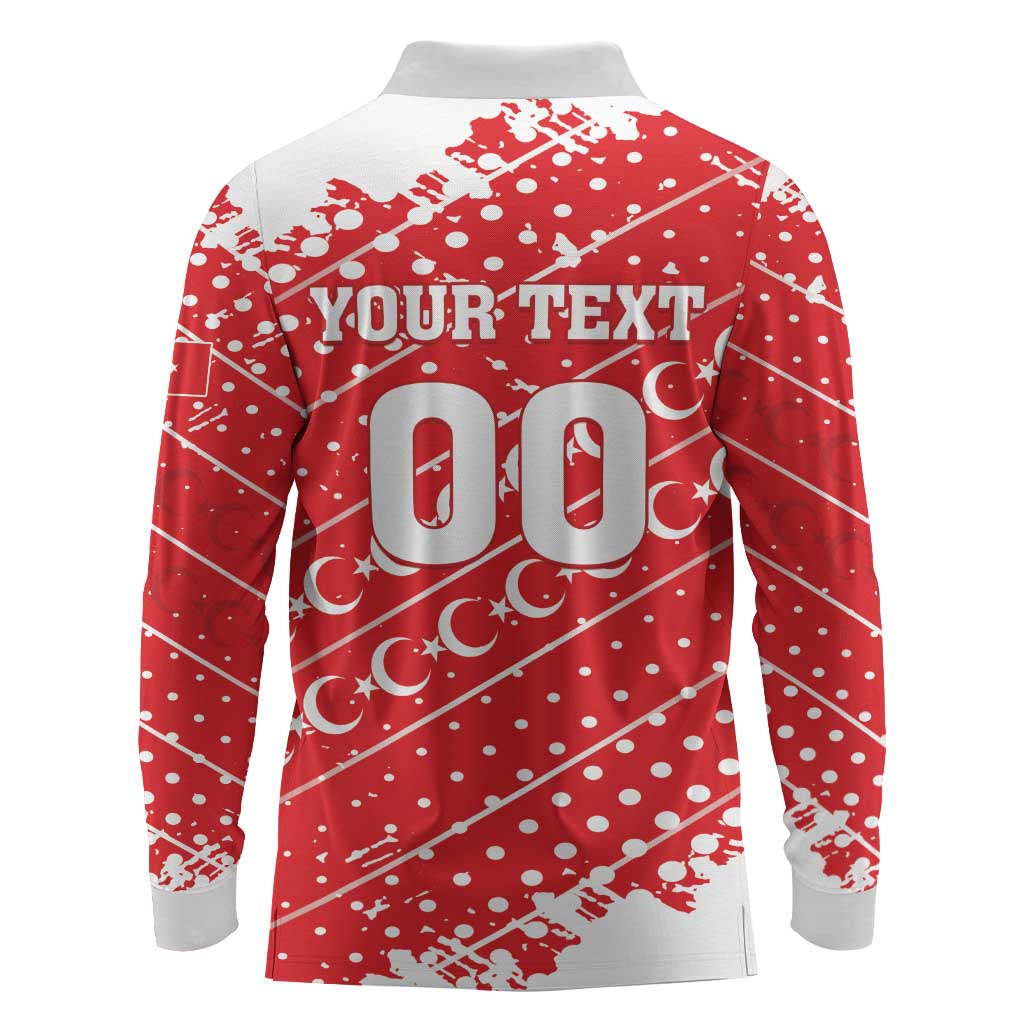 Custom Football 2026 Turkiye Long Sleeve Polo Shirt Turkey Ay-Yıldızlılar