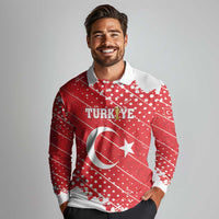 Custom Football 2026 Turkiye Long Sleeve Polo Shirt Turkey Ay-Yıldızlılar