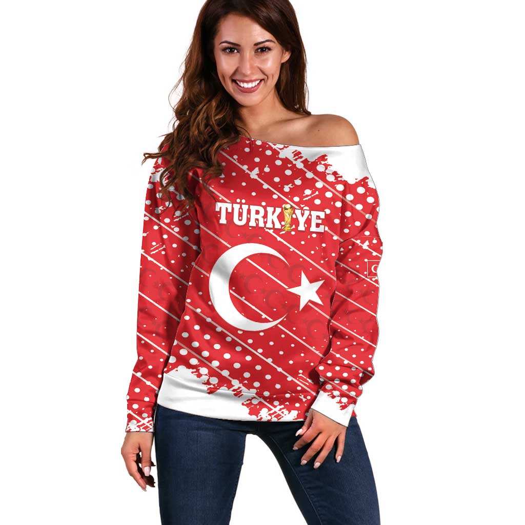 Custom Football 2026 Turkiye Off Shoulder Sweater Turkey Ay-Yıldızlılar