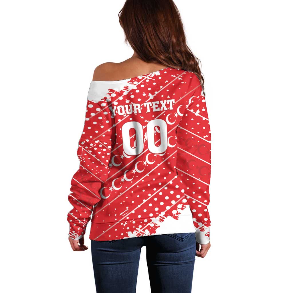 Custom Football 2026 Turkiye Off Shoulder Sweater Turkey Ay-Yıldızlılar