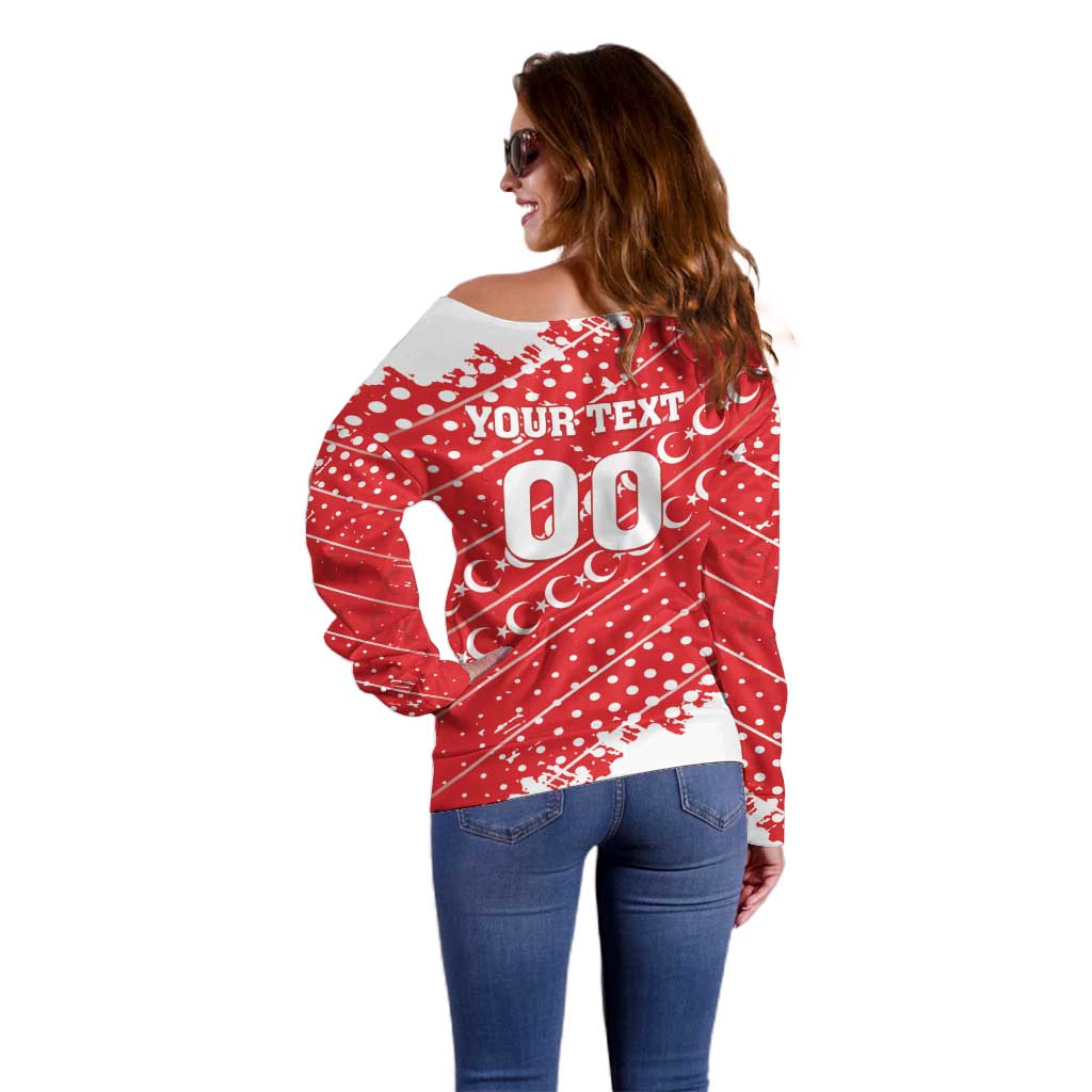 Custom Football 2026 Turkiye Off Shoulder Sweater Turkey Ay-Yıldızlılar