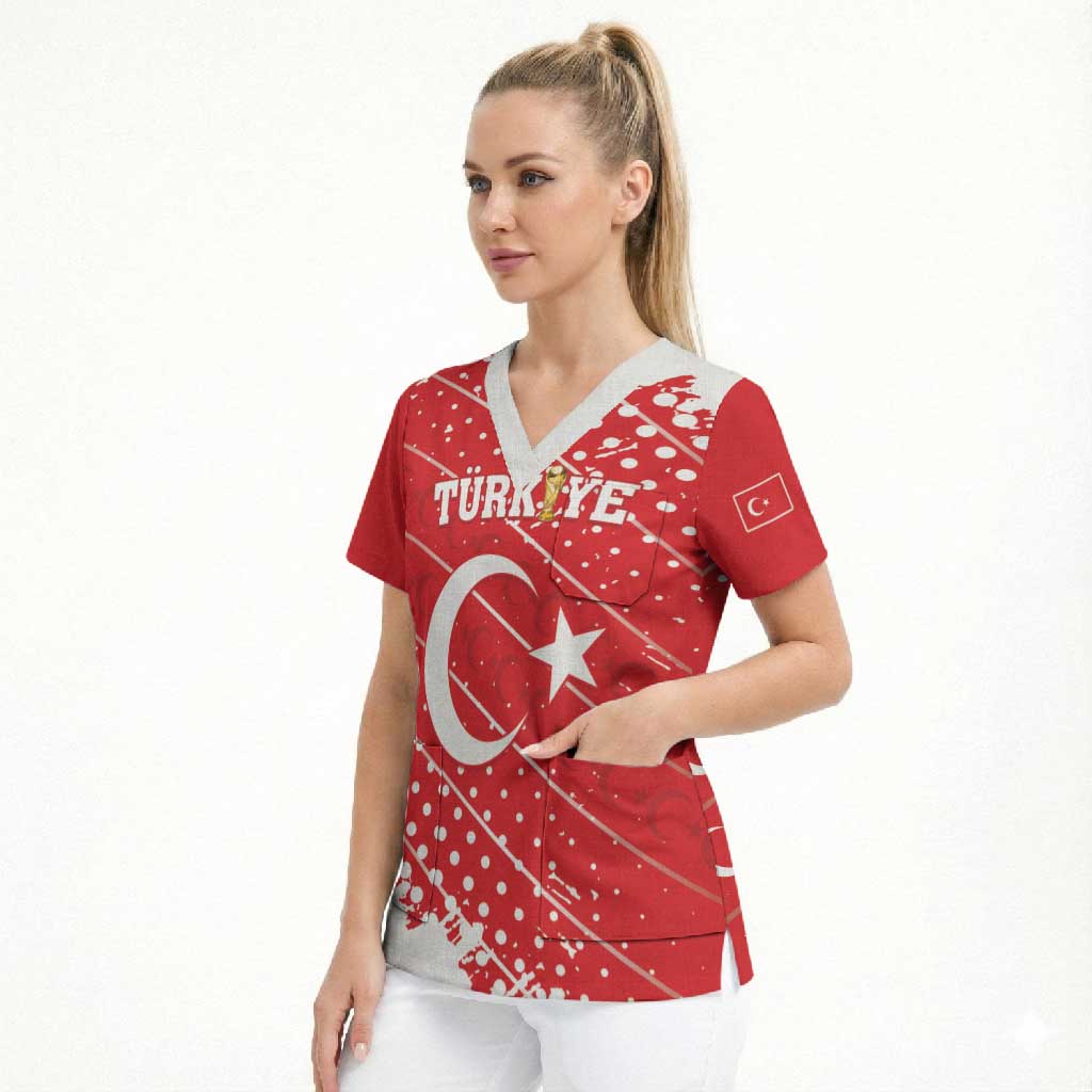 Custom Football 2026 Turkiye Scrub Top Turkey Ay-Yıldızlılar