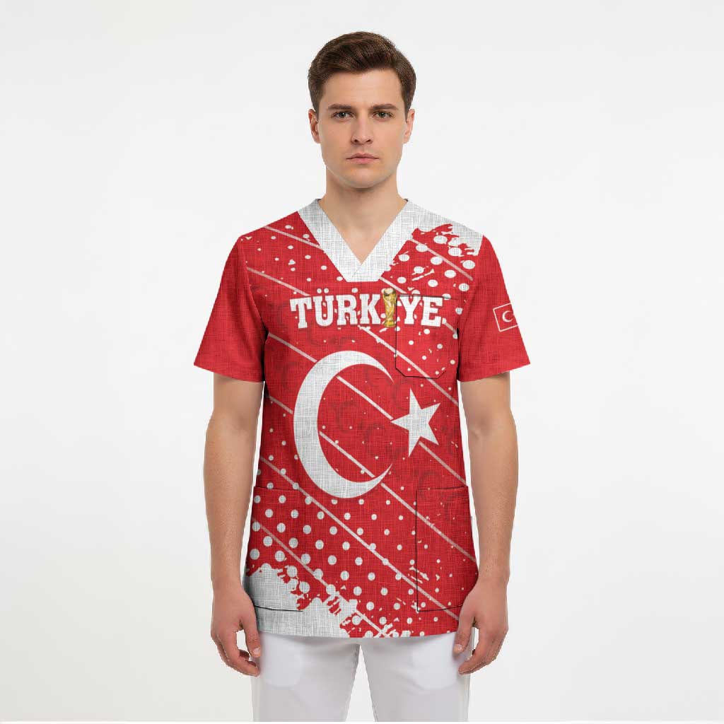 Custom Football 2026 Turkiye Scrub Top Turkey Ay-Yıldızlılar