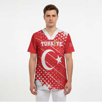 Custom Football 2026 Turkiye Scrub Top Turkey Ay-Yıldızlılar