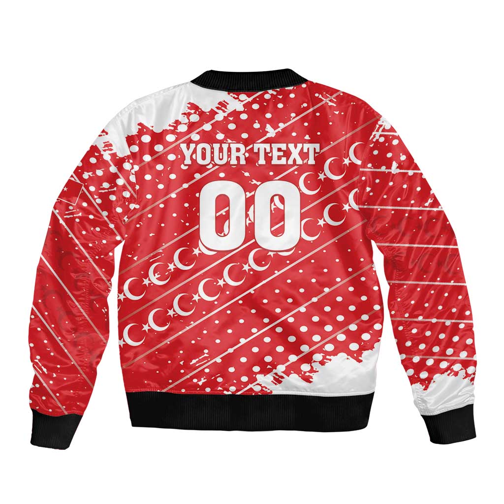 Custom Football 2026 Turkiye Sleeve Zip Bomber Jacket Turkey Ay-Yıldızlılar