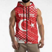 Custom Football 2026 Turkiye Sleeveless Zip Hoodie Turkey Ay-Yıldızlılar
