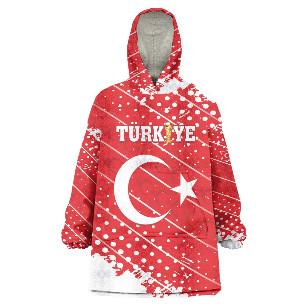 Custom Football 2026 Turkiye Wearable Blanket Hoodie Turkey Ay-Yıldızlılar