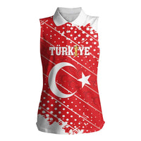 Custom Football 2026 Turkiye Women Sleeveless Polo Shirt Turkey Ay-Yıldızlılar