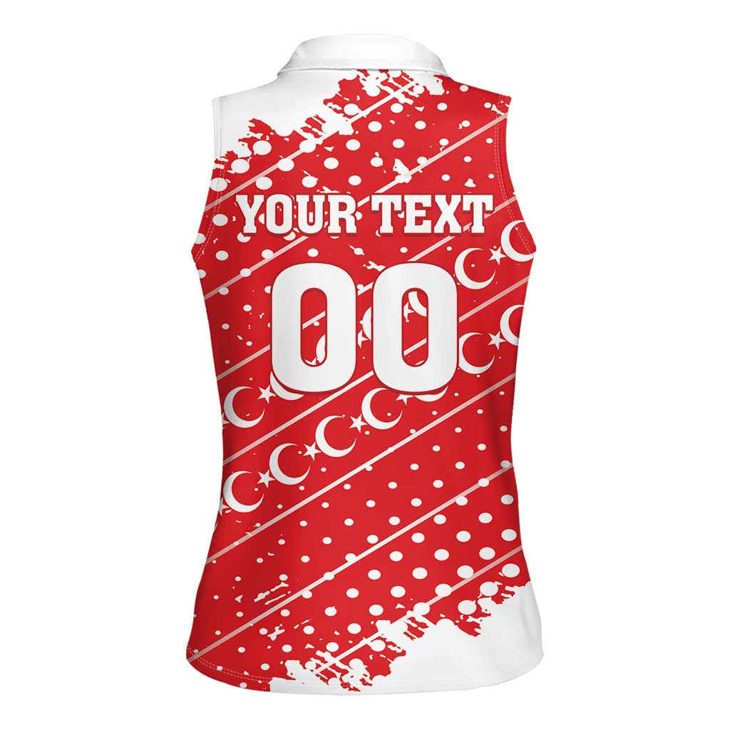 Custom Football 2026 Turkiye Women Sleeveless Polo Shirt Turkey Ay-Yıldızlılar