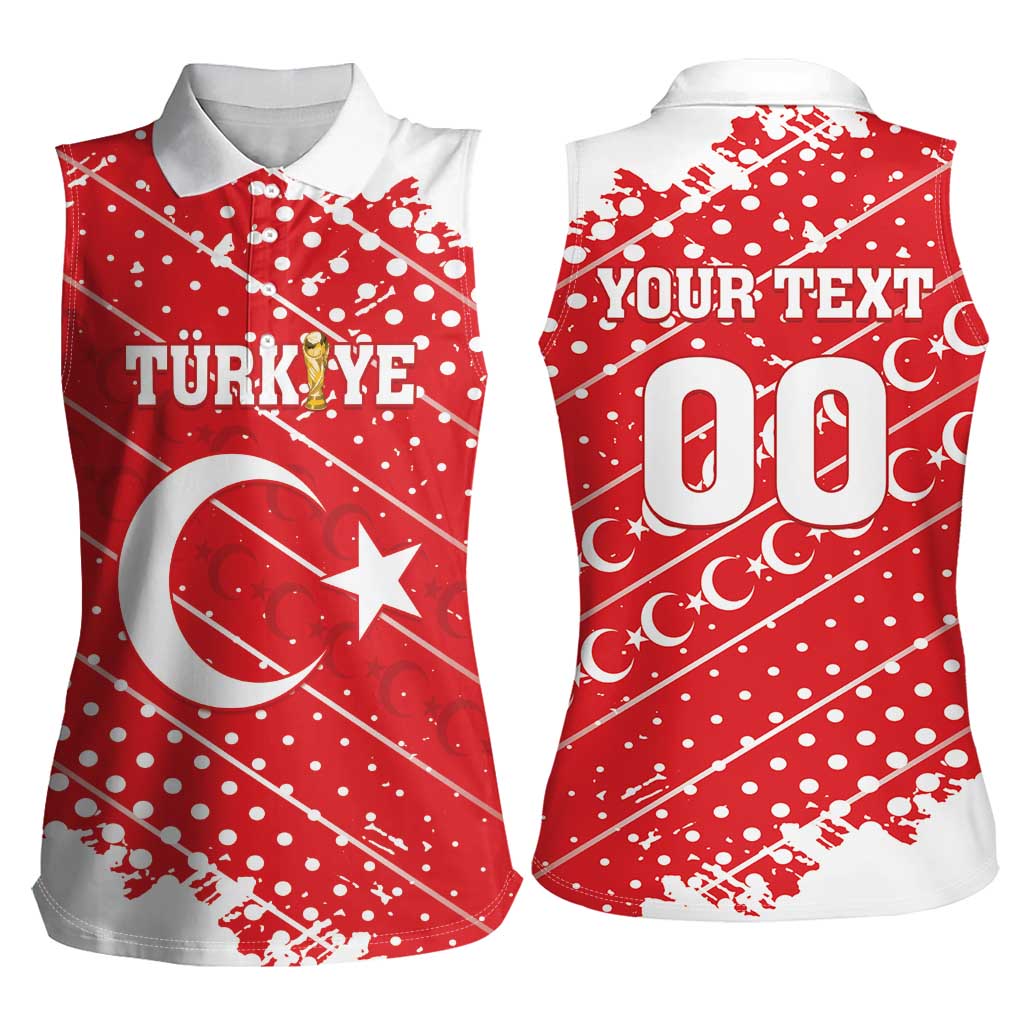 Custom Football 2026 Turkiye Women Sleeveless Polo Shirt Turkey Ay-Yıldızlılar