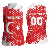 Custom Football 2026 Turkiye Women Sleeveless Polo Shirt Turkey Ay-Yıldızlılar