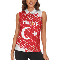 Custom Football 2026 Turkiye Women Sleeveless Polo Shirt Turkey Ay-Yıldızlılar