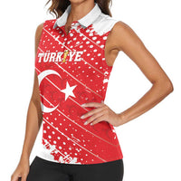 Custom Football 2026 Turkiye Women Sleeveless Polo Shirt Turkey Ay-Yıldızlılar