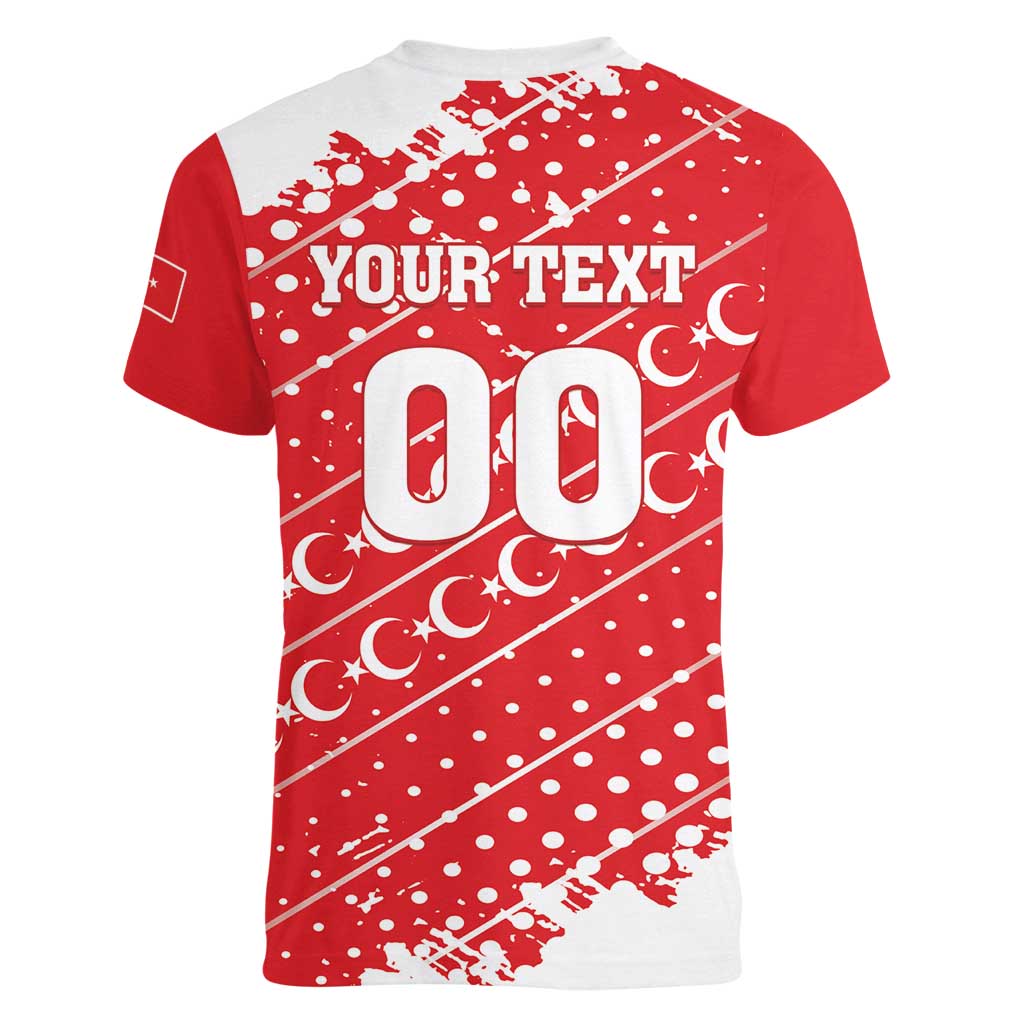 Custom Football 2026 Turkiye Women V-Neck T-Shirt Turkey Ay-Yıldızlılar