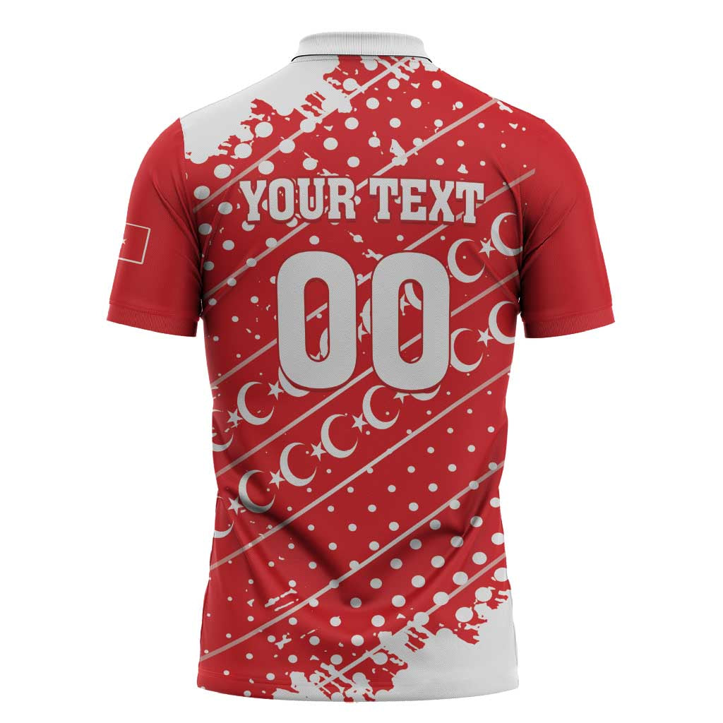 Custom Football 2026 Turkiye Zipper Polo Shirt Turkey Ay-Yıldızlılar