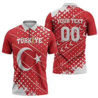 Custom Football 2026 Turkiye Zipper Polo Shirt Turkey Ay-Yıldızlılar