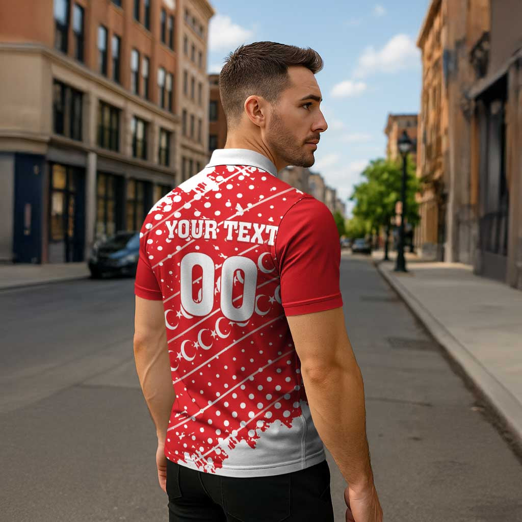 Custom Football 2026 Turkiye Zipper Polo Shirt Turkey Ay-Yıldızlılar