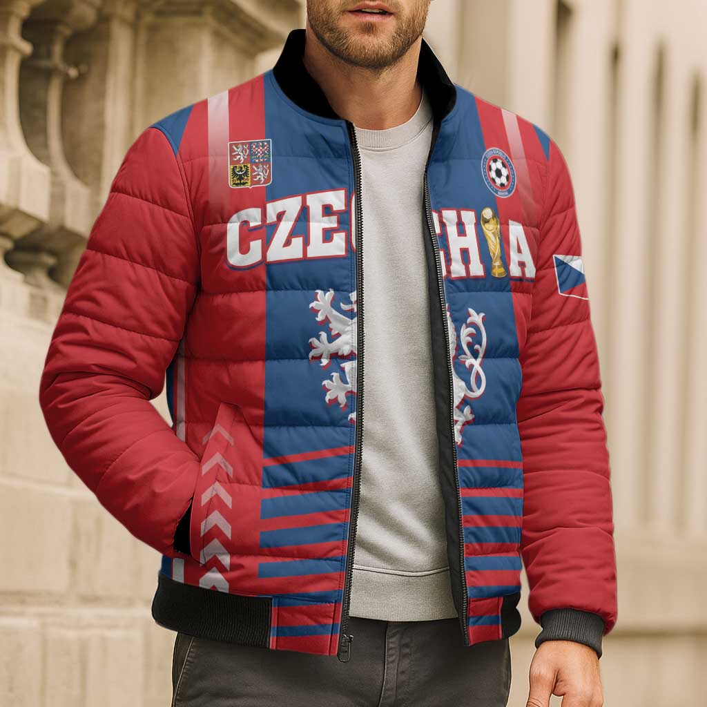 Custom Football 2026 Czechia Bomber Puffer Jacket Czech Republic Proud Lions