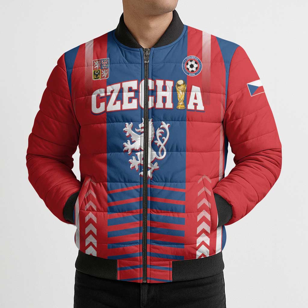 Custom Football 2026 Czechia Bomber Puffer Jacket Czech Republic Proud Lions