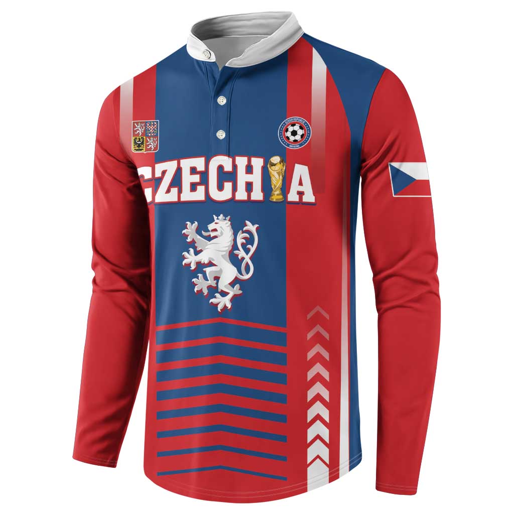 Custom Football 2026 Czechia Button Sweatshirt Czech Republic Proud Lions