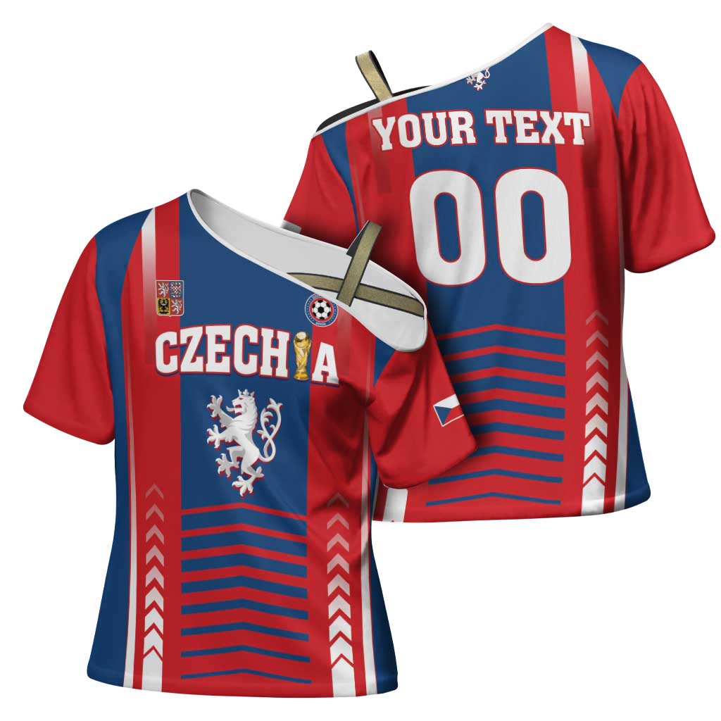 Custom Football 2026 Czechia Cross Shoulder Shirt Czech Republic Proud Lions