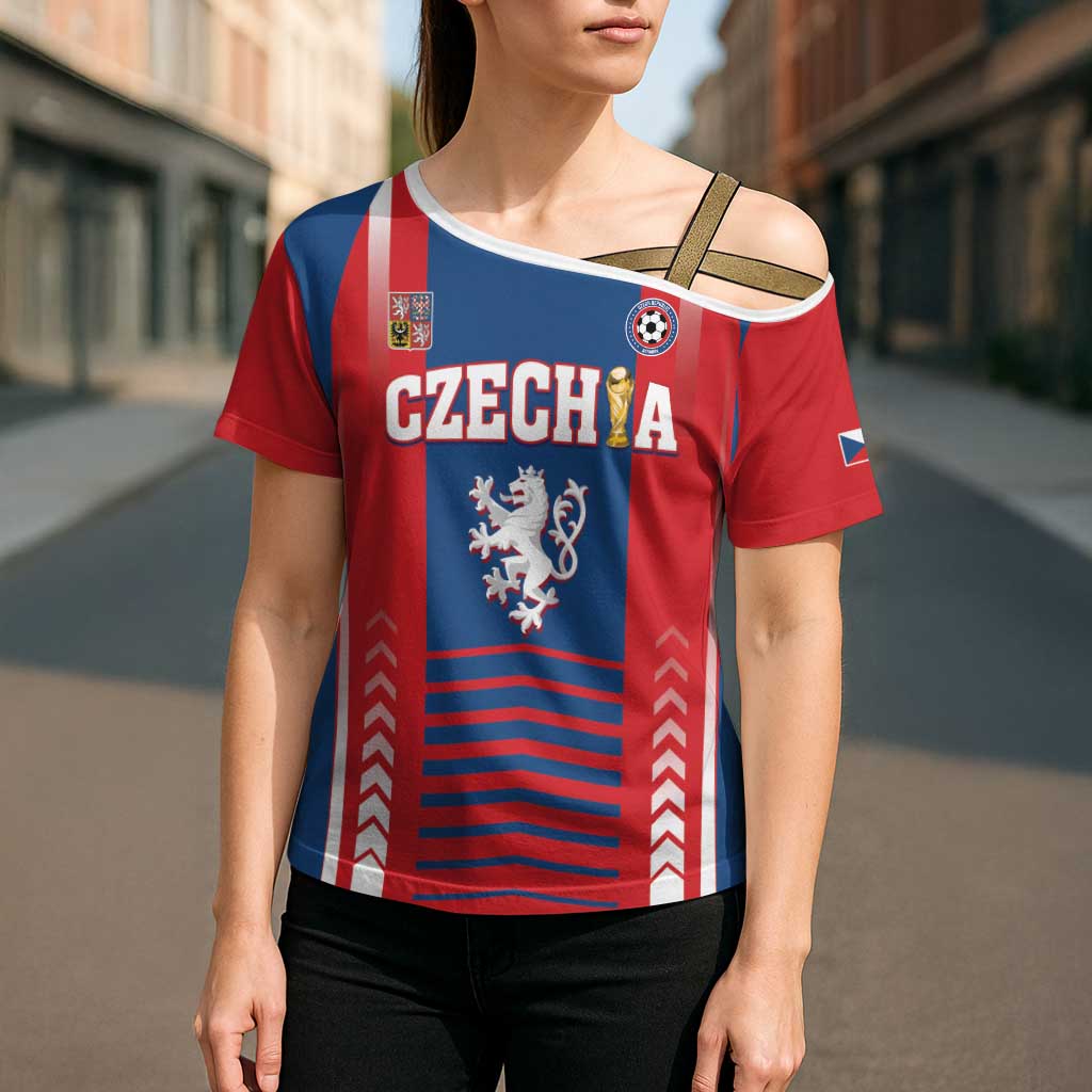 Custom Football 2026 Czechia Cross Shoulder Shirt Czech Republic Proud Lions