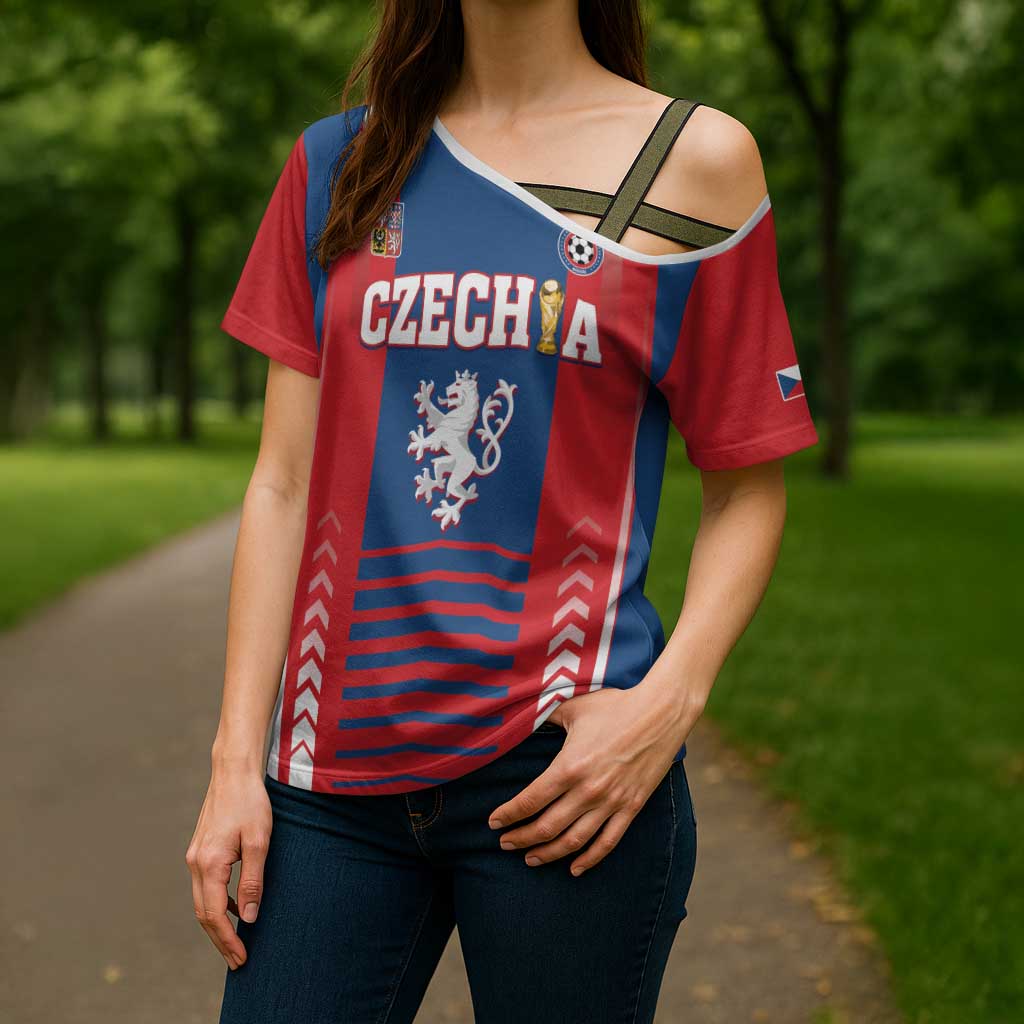 Custom Football 2026 Czechia Cross Shoulder Shirt Czech Republic Proud Lions