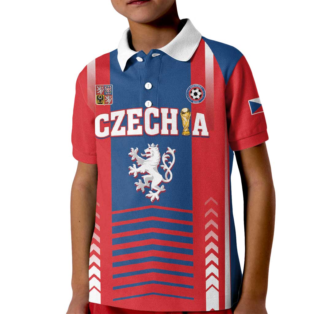 Custom Football 2026 Czechia Kid Polo Shirt Czech Republic Proud Lions
