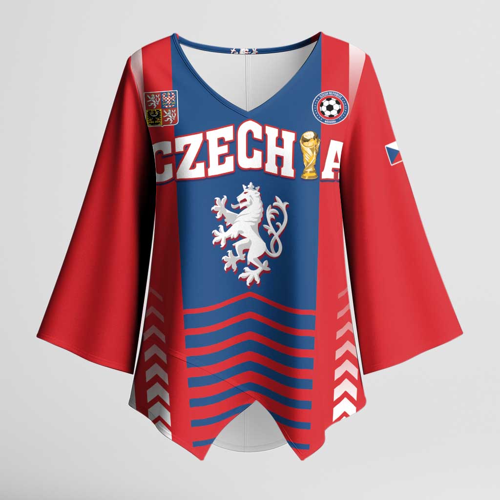 Custom Football 2026 Czechia Kimono Sleeve Blouse Czech Republic Proud Lions