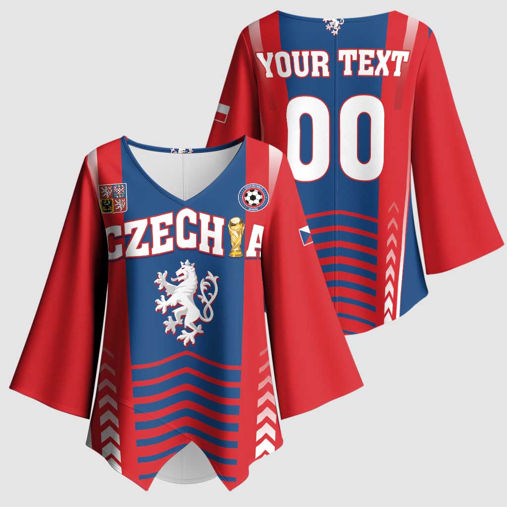 Custom Football 2026 Czechia Kimono Sleeve Blouse Czech Republic Proud Lions