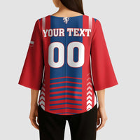 Custom Football 2026 Czechia Kimono Sleeve Blouse Czech Republic Proud Lions