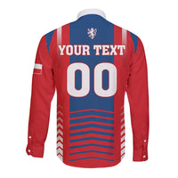 Custom Football 2026 Czechia Long Sleeve Button Shirt Czech Republic Proud Lions