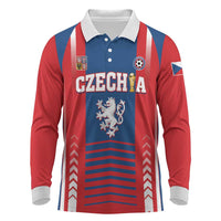 Custom Football 2026 Czechia Long Sleeve Polo Shirt Czech Republic Proud Lions