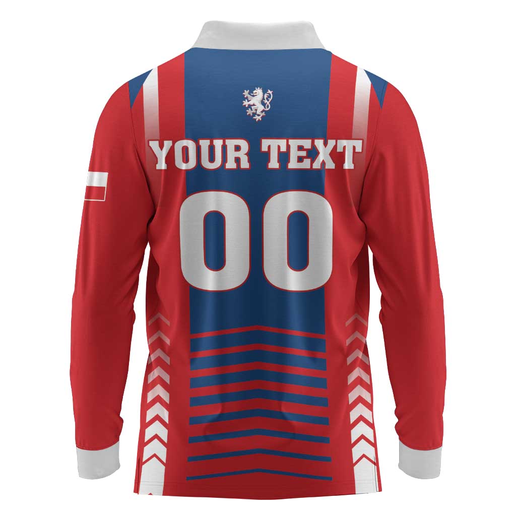 Custom Football 2026 Czechia Long Sleeve Polo Shirt Czech Republic Proud Lions