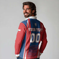 Custom Football 2026 Czechia Long Sleeve Polo Shirt Czech Republic Proud Lions
