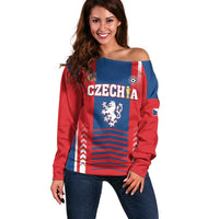 Custom Football 2026 Czechia Off Shoulder Sweater Czech Republic Proud Lions