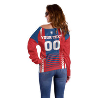 Custom Football 2026 Czechia Off Shoulder Sweater Czech Republic Proud Lions