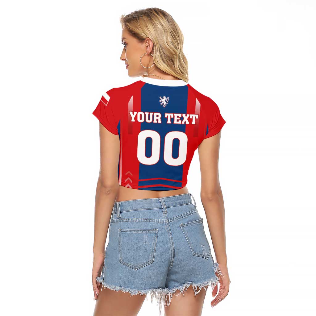 Custom Football 2026 Czechia Raglan Cropped T Shirt Czech Republic Proud Lions