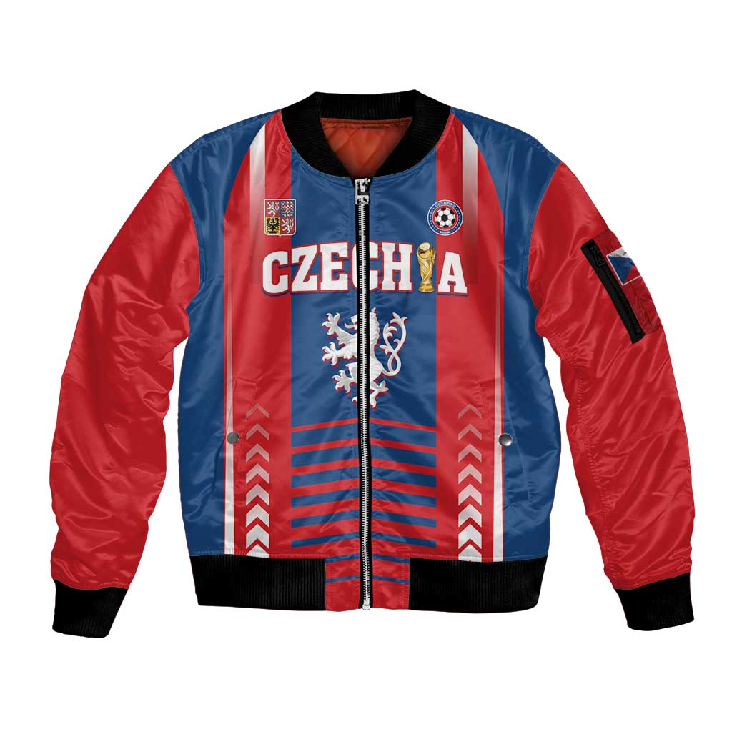 Custom Football 2026 Czechia Sleeve Zip Bomber Jacket Czech Republic Proud Lions