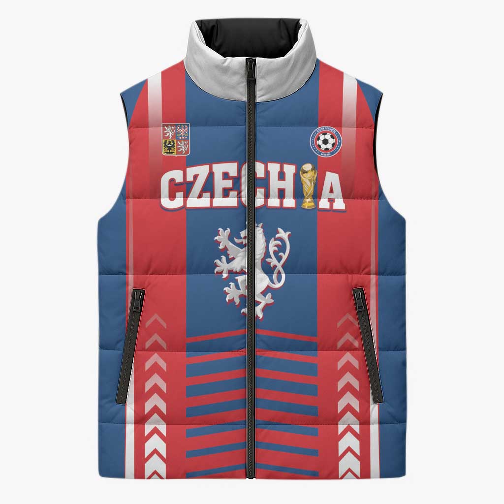 Custom Football 2026 Czechia Sleeveless Puffer Jacket Czech Republic Proud Lions