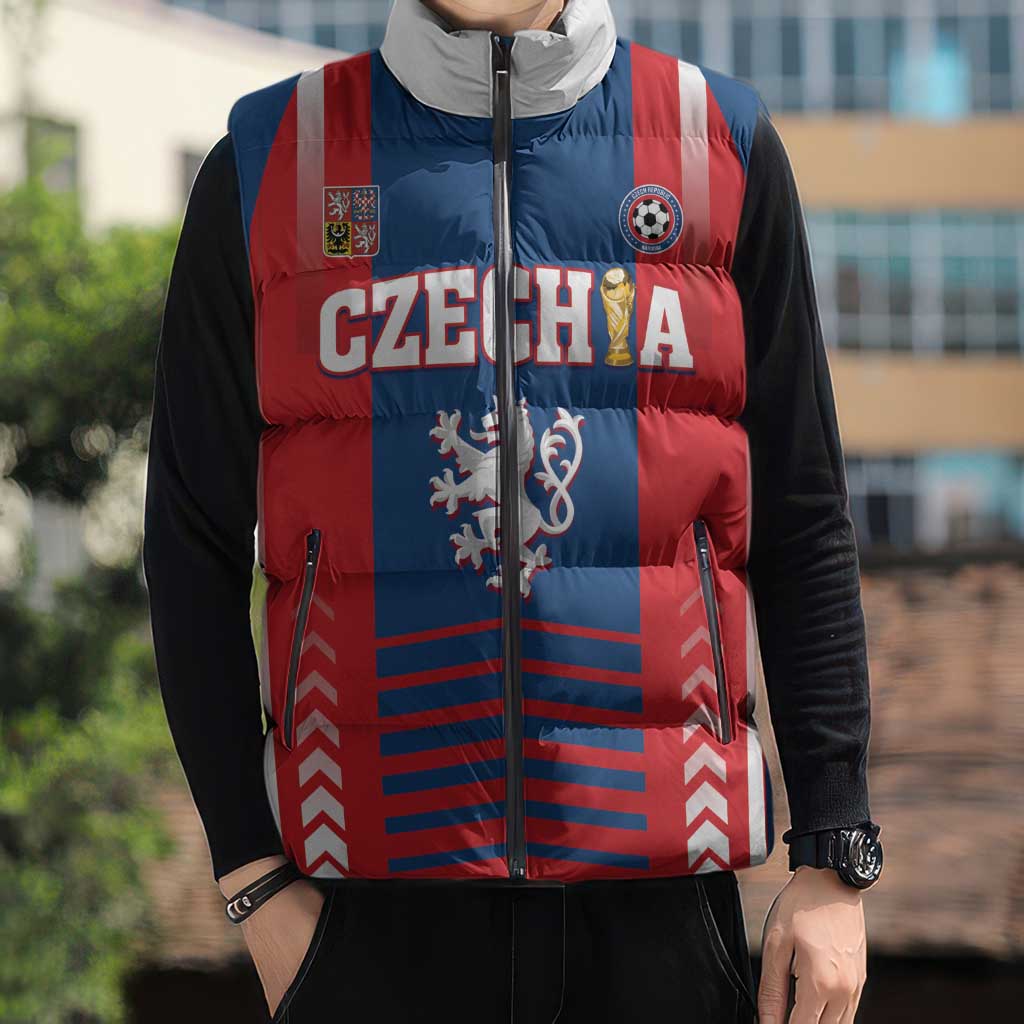 Custom Football 2026 Czechia Sleeveless Puffer Jacket Czech Republic Proud Lions