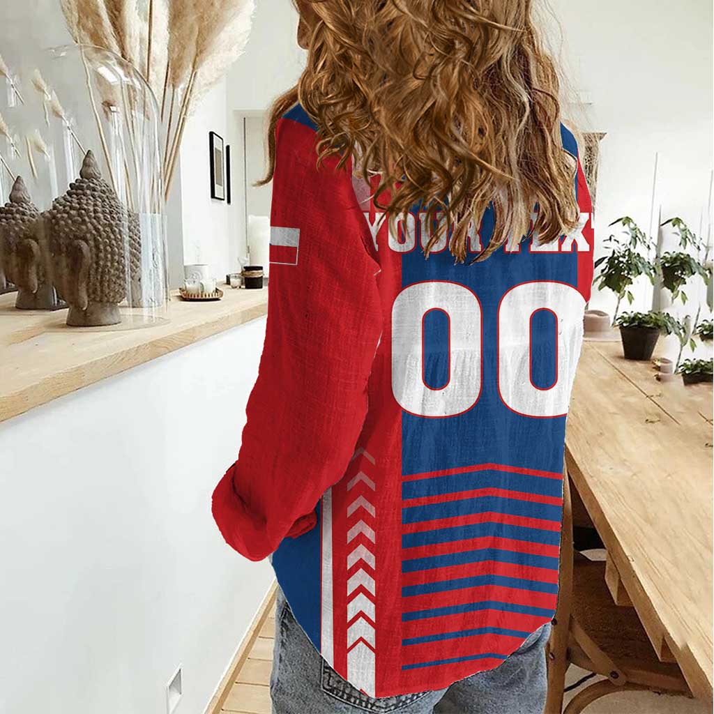 Custom Football 2026 Czechia Women Casual Shirt Czech Republic Proud Lions