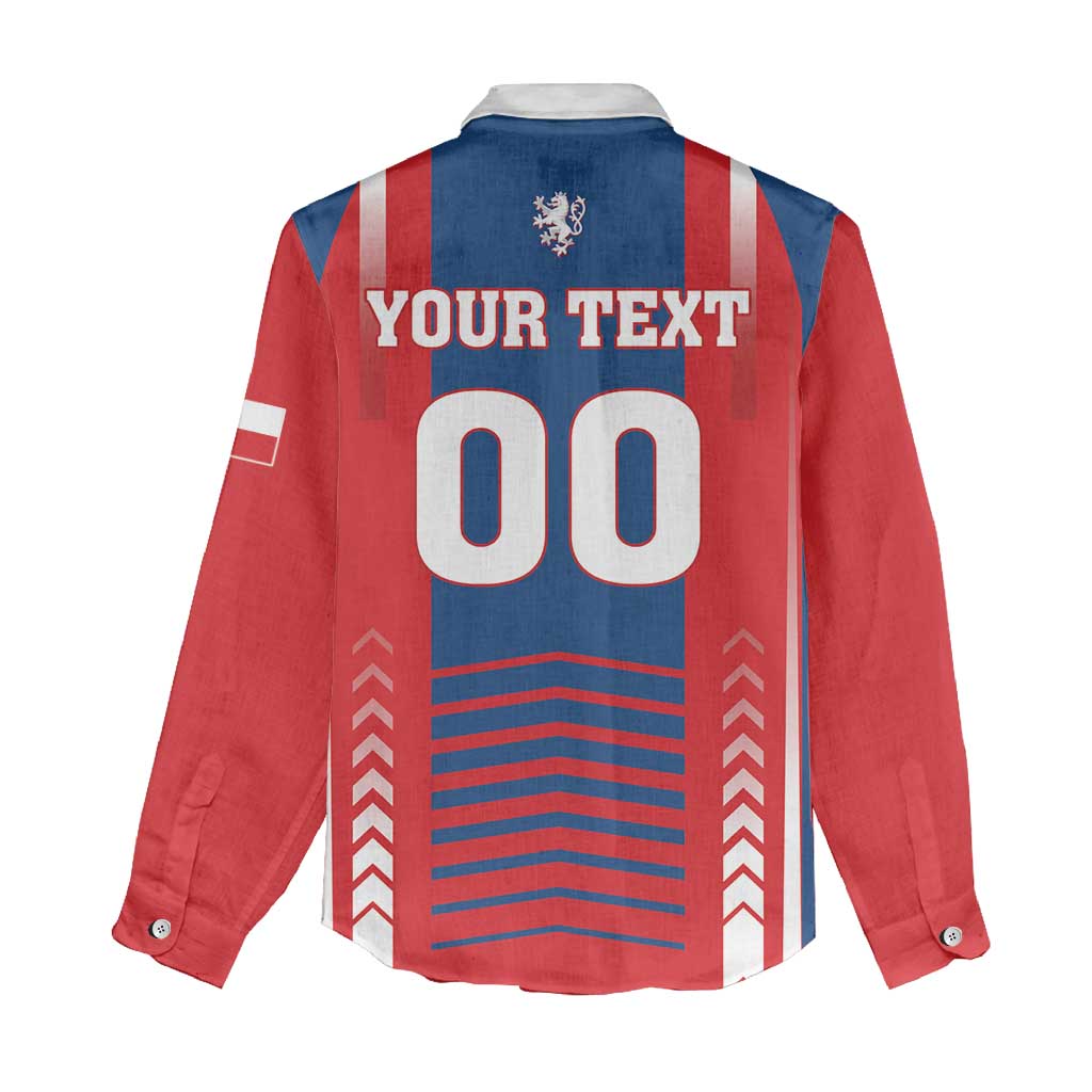 Custom Football 2026 Czechia Women Casual Shirt Czech Republic Proud Lions