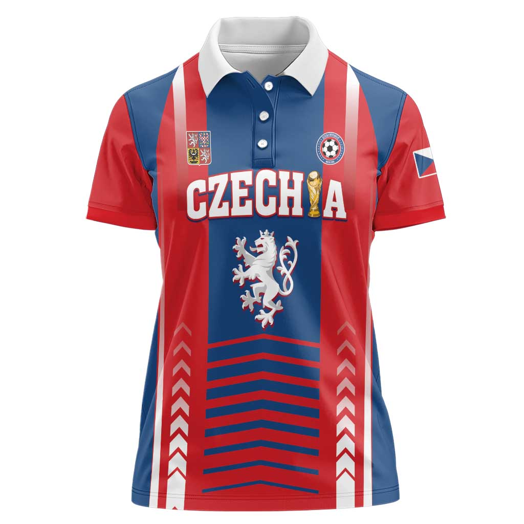 Custom Football 2026 Czechia Women Polo Shirt Czech Republic Proud Lions